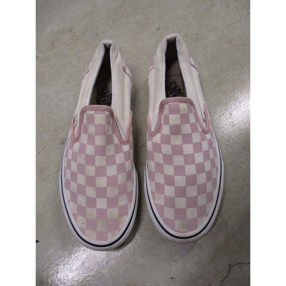 Vans Shoes Womens 8 Pink Mauve Checkered Board Skate Classic Sneakers Casual - Picture 3 of 9